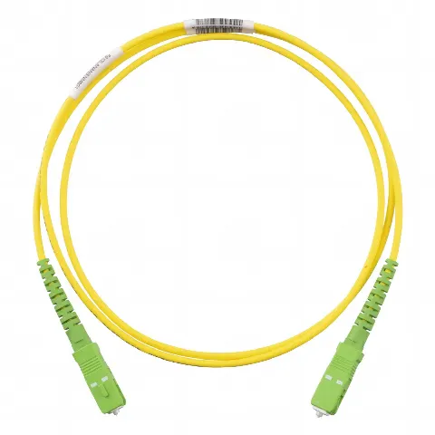 Jumper de Fibra Optica Monomodo 9/125 OS2, SC/APC-SC/APC Simplex, OFNR (Riser), Color Amarillo, 1 Metro