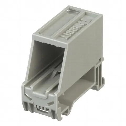 Adaptador de 1 Puerto, Para Conectores Tipo Mini-Com, Montaje en Riel Din Estándar de 35mm (1.38 in), Color Gris Internacional