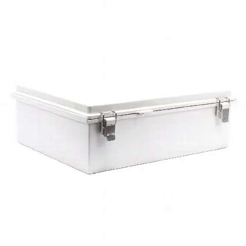 Gabinete de Protección IP66 / ABS 350 x 465 x 160 mm / Cierre con Broche Inoxidable / Opción Candado / Compatible Ventilación 60x60 mm