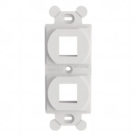 Marco de Módulo Dúplex, Para Placas Frontales Estándar NEMA 106, Acepta 2 Módulos Keystone, Color Blanco