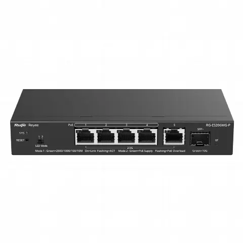 Switch Administrable Capa 2 / 5 puertos 2.5Gb / 1 puerto SFP+ 10Gb / PoE+ 70W / 45 Gbps