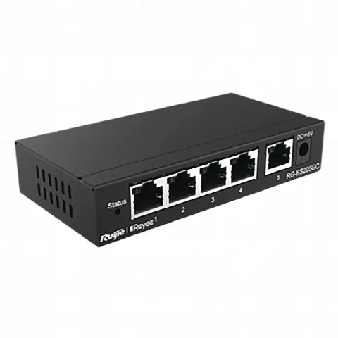 Switch Administrable / 5 Puertos Gigabit / Capacidad 10 Gbps / Gestión Cloud y Móvil / 16 VLANs / 5W Máximo