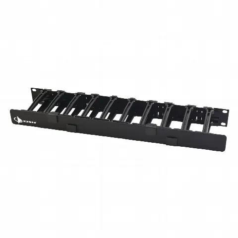 Organizador de Cable Horizontal / 19in Rack / 4in (0.33ft) Profundidad / 1UR / Puerta Doble Bisagra