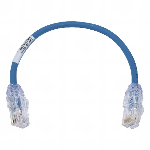 Cable de Parcheo UTP, Cat6A, Diámetro Reducido (28 AWG), CM/LSZH, Color Azul, 8in (20.3cm)