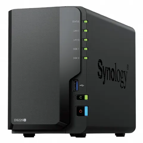 NAS de 2 Bahías / Rendimiento 282/217 MB/s / Conectividad 2.5GbE y 1GbE / CPU Intel Celeron J4125 / RAM Expandible a 6 GB / Hasta 40 TB / USB 3.2 Gen 1