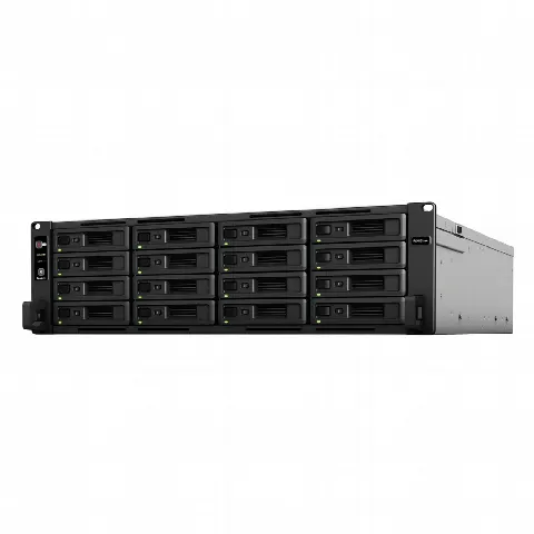Servidor NAS Rack / 16 Bahías / Intel Xeon D-1541 8 Núcleos / 16 GB DDR4 ECC Ampliable a 64 GB / 403,000 IOPS / 6,200 MB/s Lectura / RAID F1 / Doble Fuente Redundante