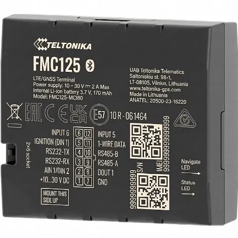 Rastreador Vehicular / GNSS / 4G LTE CAT 1 y 2G / Dual SIM / RS485 / RS232 / Bluetooth / Múltiples I/O / DualCam