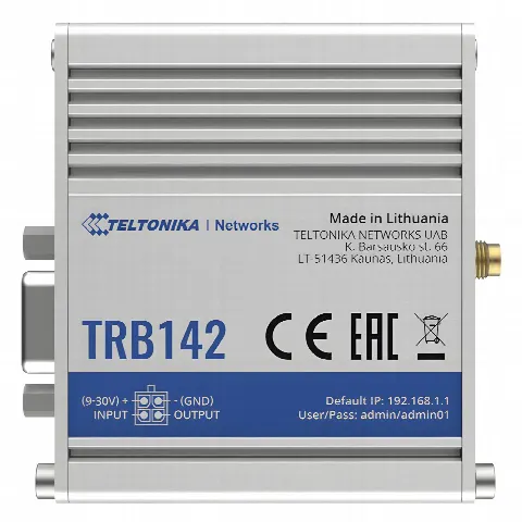 Gateway Industrial LTE Cat 1 / RS232 DB9 / OpenWrt / 9-30 VDC / -40 a 75 °C / DIN Rail