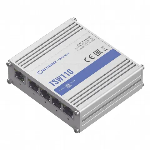 Switch Industrial No-Administrable / 5 Puertos Gigabit / Aluminio DIN / -40 a 75 °C / 9-30 VDC / 1.8 W / 10 Gbps Full Duplex