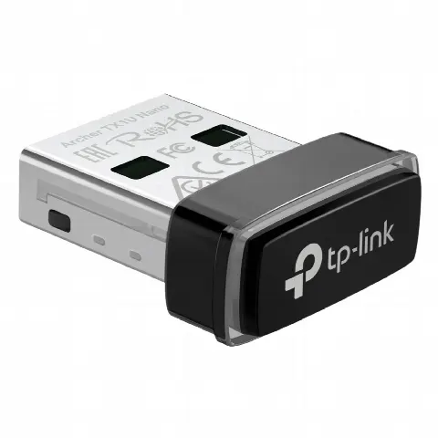 Adaptador USB Wi-Fi 6 / 287 Mbps / 2.4 GHz / Nano 17.5 × 15.8 × 7.1 mm / MU-MIMO / OFDMA / Driver Pre-cargado