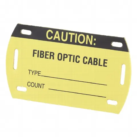 Kit de 5 Etiquetas Autolaminadas para Fibra Óptica, Para Uso Interior/Exterior, Dimensiones de 90.42 x 52.32 mm (2.06 in), Color Negro con Amarillo