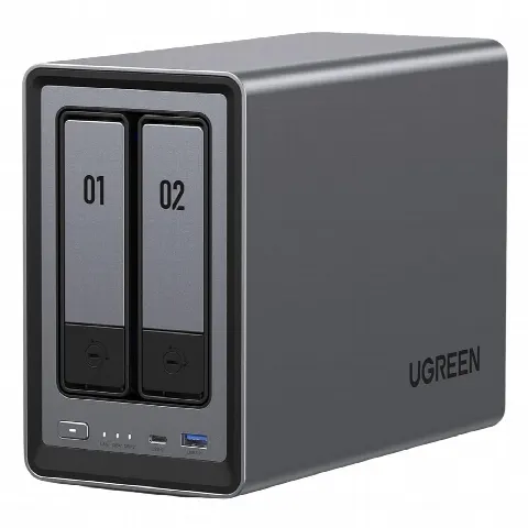 NAS 2 Bahías / Intel N100 4 Núcleos / DDR5 8 GB / SATA 48 TB / M.2 NVMe 16 TB / Ethernet 2.5G / HDMI 4K