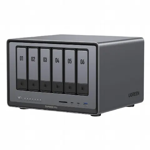 NAS / 6 Bahías + 2 NVMe / Intel i5 / Thunderbolt 4 / 10GbE / DDR5 64GB / HDMI