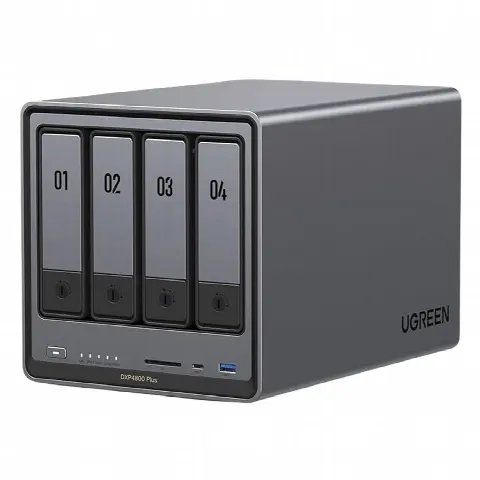 NAS 4 Bahías / Intel Pentium Gold 8505 5 Núcleos / 10GbE + 2.5GbE / DDR5 8GB Expandible a 64GB / PCIe 4.0 M.2 NVMe / USB 3.2 Gen 2 / HDMI 4K