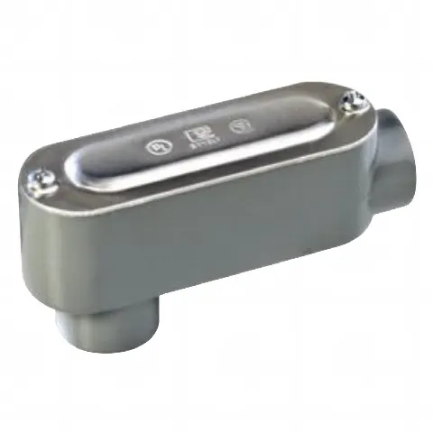 Caja oval roscada tipo LB de 2 1/2 corta (63.5 mm) incluye tapa y tornillos.