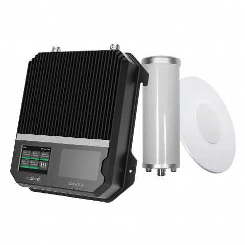 Amplificador de Señal Celular Empresarial / 2G 3G 4G VoLTE / Cobertura 1,600 m² (17,222 ft²) / 4 Antenas / Doble Enlace Ascendente / Diseño EE.UU.