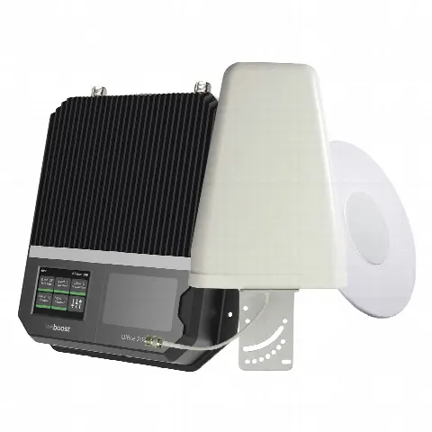 Amplificador Celular Comercial / Cobertura 1600 m² (17222 ft²) / 4G LTE, 3G y Voz / Antena Direccional Exterior / Múltiples Operadores y Tecnologías / Optimización Automática