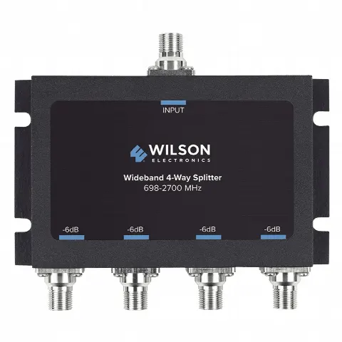 Divisor de Potencia de 4 Vías / 6 dB Pérdida por Puerto / 698-2700 MHz / Conectores F Hembra / 75 Ohm