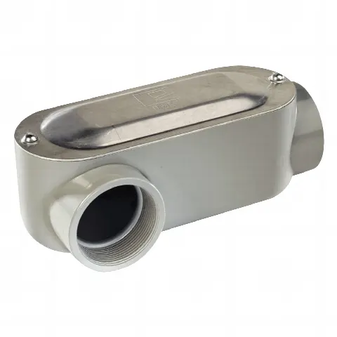 Caja oval roscada tipo LR de 1 1/2 (38.1 mm) Incluye tapa y tornillos.