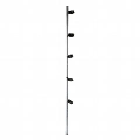 Poste de esquina / Tubo acero galvanizado G60 / 5 aisladores / 1.20 m (3.94 ft) / Resistencia dieléctrica 18 kV