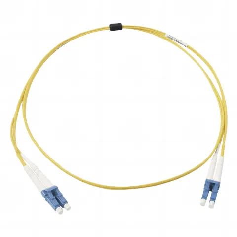Jumper de Fibra Óptica Monomodo (OS2), XGLO, Riser, LC/UPC-LC/UPC Duplex, OFNR, Color Amarillo, 5 Metros