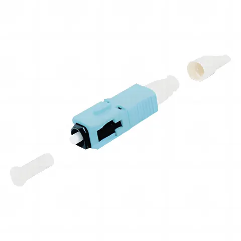 Conector de Fibra Óptica pre-pulido LightBow SC Simplex, multimodo 50/125 (OM3/OM4), re-terminable, color Aqua
