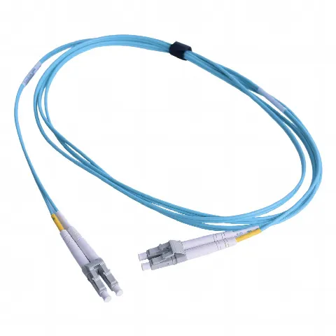 Jumper de Fibra Óptica Multimodo 50/125 OM3 XGLO, LC-LC Duplex, OFNR, Color Aqua, 1 Metro