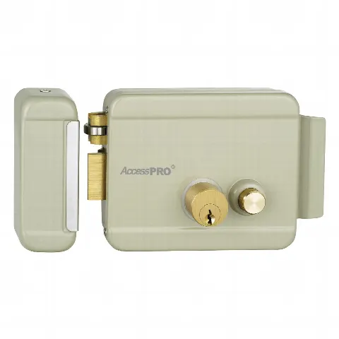 Cerradura Eléctrica con Botón de Salida / Incluye Llave  / Exterior / Izquierda