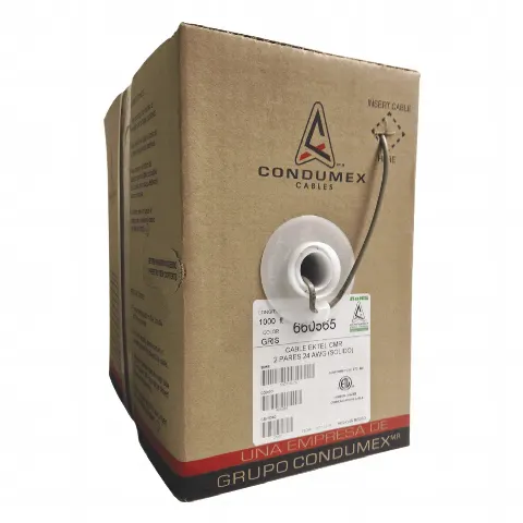 Caja de 1000 ft ( 305 m )  / 4 X 24 AWG / Cable TELEFÓNICO EK-TEL-CMR / Uso Interior