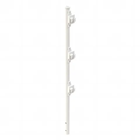 Poste de Paso Blanco de 0.75m para Cerca Electrificada. Tubo Galvanizado cal. 18 de 1Diam. con Tapón y 3 Aisladores Instalados.