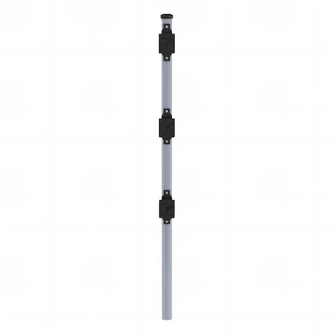 Poste de Paso de 0.75m para Cerca Electrificada. Tubo Galvanizado cal. 18 de 1Diam. con Tapón y 3 Aisladores Instalados.