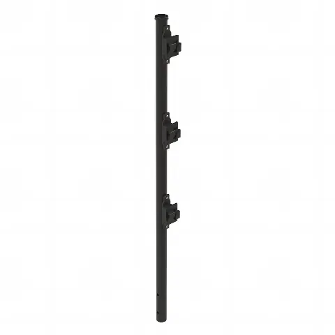 Poste de Paso Negro de 0.75m para Cerca Electrificada. Tubo Galvanizado cal. 18 de 1Diam. con Tapón y 3 Aisladores Instalados.