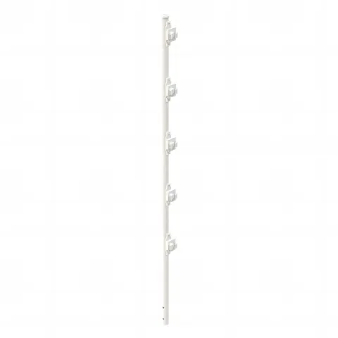 Poste con 5 Aisladores de PASO  para Cerca Electrificada. Tubo Galvanizado de 1.2m, cal. 18 de 1 Diam. + Pintura Blanca Aplicación en Polvo.