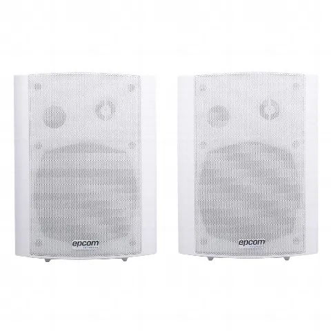 Altavoces Amplificada de Montaje en Pared 5+1.5 | RMS 20W@8ohms y Pasivo 20W | Material ABS | Reja Metálica | Bracket de Metal | Color Blanco