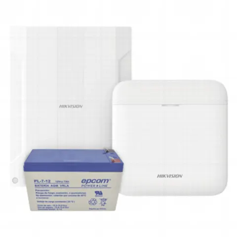 (AXPRO) KIT  de alarma AXPRO conversión de zonas cableadas a inalámbricas / Incluye: 1 Hub IP, Wifi y 3G/4G con Bateria de respaldo/ 1 Expansor de 16 zonas cableadas / 1 Bateria de respaldo 12Vcc a 7 Amp/ Compatible con Hik-Connect P2P 