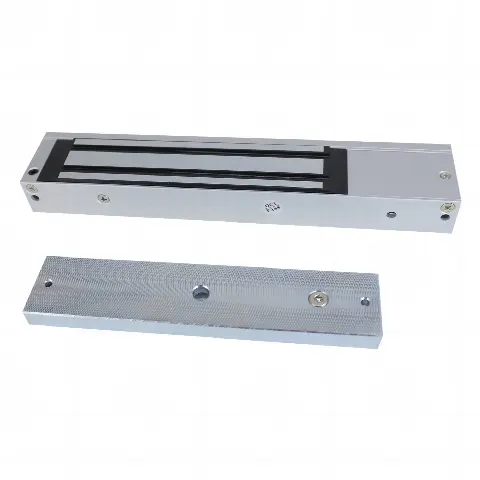 Chapa Magnética de 600 Lbs (272 Kg) / Montaje en Puerta Normal o de Vidrio / Certificado CE /  Uso en Interior / Magnetismo Anti-residual