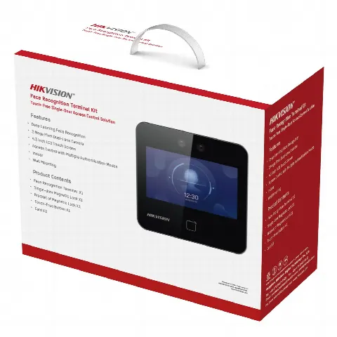 Kit de Control de Acceso TODO INCLUIDO con Lector de Rostros, QRs y Tarjetas / 1,500 rostros / Compatible con App HIKConnect /Incluye Electroimán  Botón de Salida y Montajes Z y L para imán 