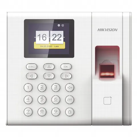 Checador de Huella con Batería de Respaldo  / Reportes por USB / 1,000 Usuarios / 1000 Huellas / 100,000 Registros / Lector de Tarjetas EM / Uso con iVMS-4200.