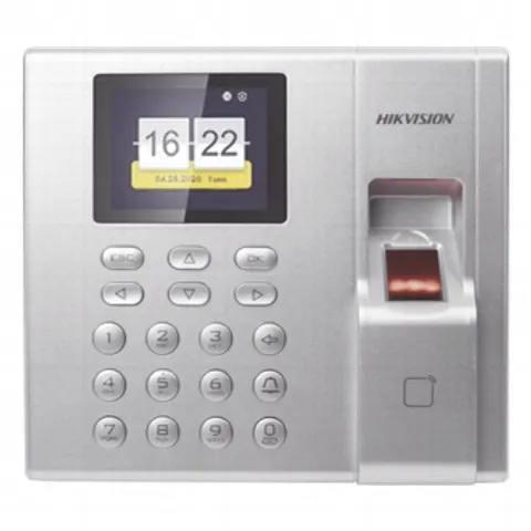 Terminal de Control de Acceso y Asistencia compatible con APP Hik-Connect (P2P) / Lectura de Huella y de Tarjetas EM / Soporta hasta 1000 Huellas / Relevador para Chapa / Software iVMS4200