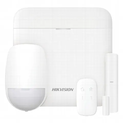 (AX PRO) KIT de Alarma AX PRO con GSM (3G/4G) / Incluye: 1 Hub con bateria de respaldo / 1 Sensor PIR / 1 Contacto Magnético / 1 Control Remoto / Wi-Fi / Compatible con Hik-Connect P2P