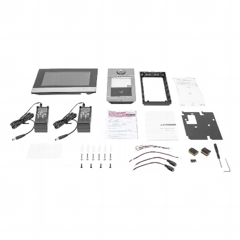 Kit de Videoportero IP Poe Estandar con llamada a App de Smartphone (HikConnect) / Apertura con tarjeta MIFARE / Frente de calle IK08 & IP65 / Soporta 2 puertas