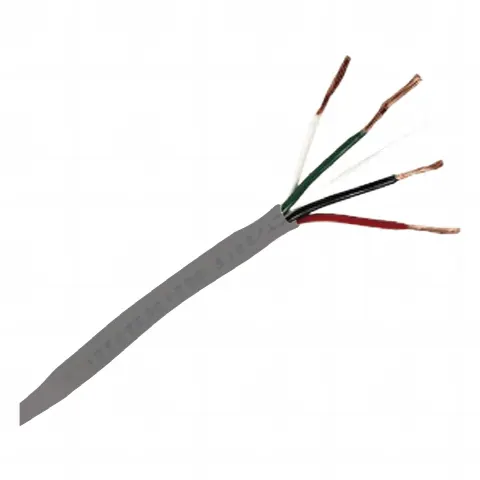 Bobina de 305 Metros / Cable de Cobre / 4 X 18 AWG / Tipo Alarmas UL / Para Interior / Color Gris / Para Aplicaciones de Alarmas de Intrusión / Interfonos / TV Porteros / y Multi-Propósito / Hecho en México