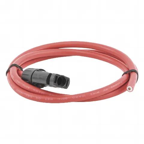 Cable Fotovoltaico, 1 m, Rojo, Calibre 10 AWG con Terminal MC4-M en un extremo
