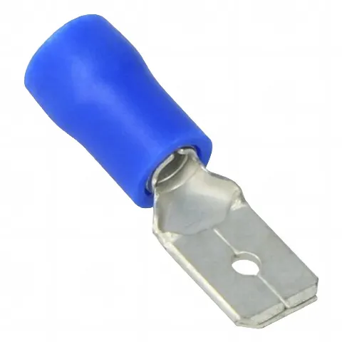 Terminal tipo macho aislada / 16 - 14 AWG / Azúl / Paquete de 25 piezas.