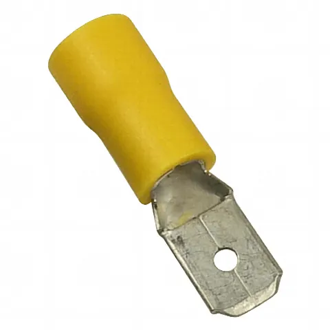 Terminal tipo macho aislada / 12 - 10 AWG / Amarillo / Paquete de 25 piezas.