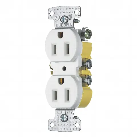 Contacto Duplex 15A 125V/ 2 Polos 3 Hilos/ Nema 5-15R/ Color Blanco.