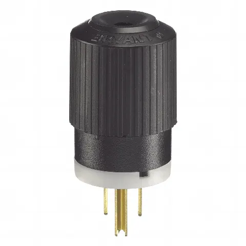 Clavija Negra 15 A 125 V CA 2 Polos 3 Hilos (NEMA 5-15P).  