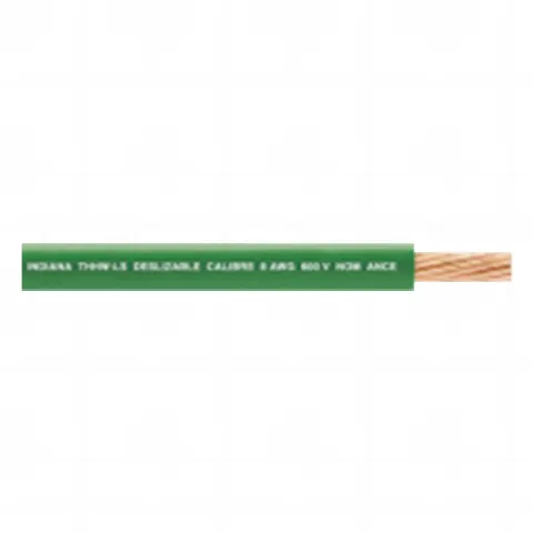Cable Eléctrico de Cobre Recubierto THW-LS Calibre 4 AWG 19 Hilos Color Verde (100 metros)
