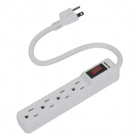 Multicontacto con cable 30 cm. 4 tomas 127 Vca línea, tierra, neutro 15 A max.