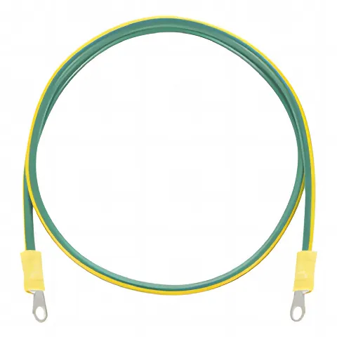 Jumper para Puesta a Tierra con Cable 8 AWG con Conectores de Ojo de 50 cm.